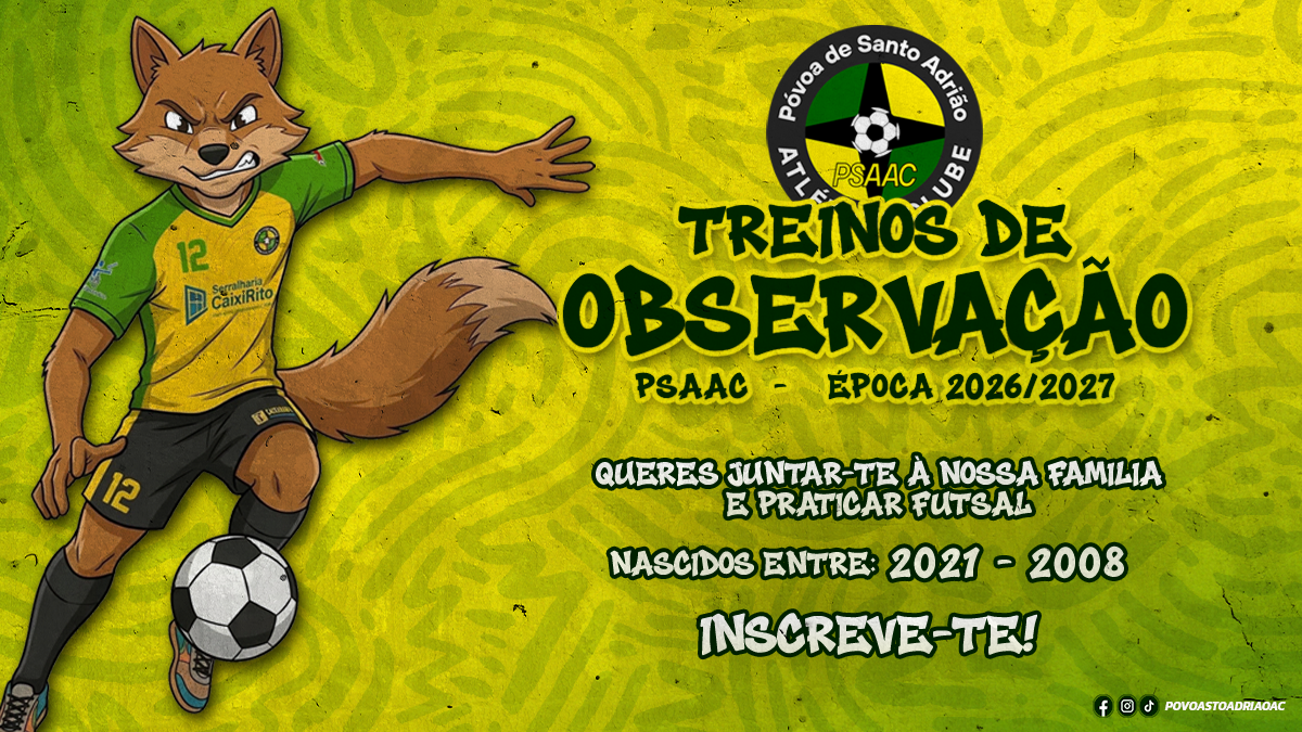 TREINOS DE OBSERVAÇÃO – ÉPOCA 2026/2027